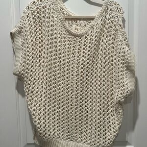 Free People Cream Open-Knit Women's Sweater